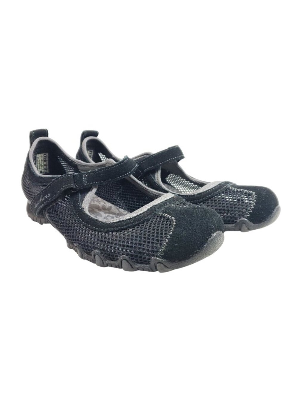 Skechers Womens Size 8 Herb Garden Mary Jane Black Leather Mesh